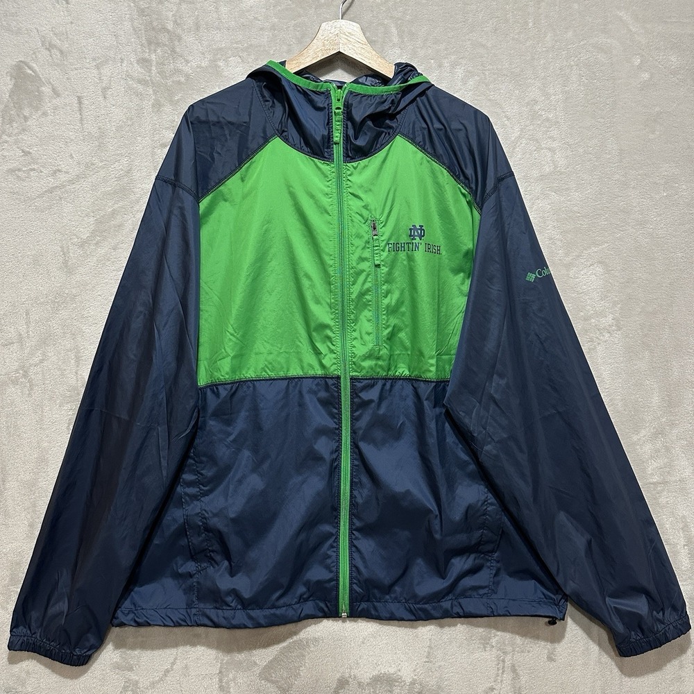 Columbia Notre Dame‎ Fighting Irish Men's XL Windbreaker Rain Jacket Sportswear